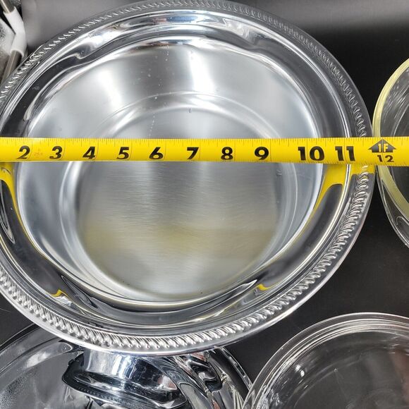 Forbes & Co Art Deco Footed Lidded Silver Plated Serving Dish c.1920-30s + Pyrex - Picture 11 of 12